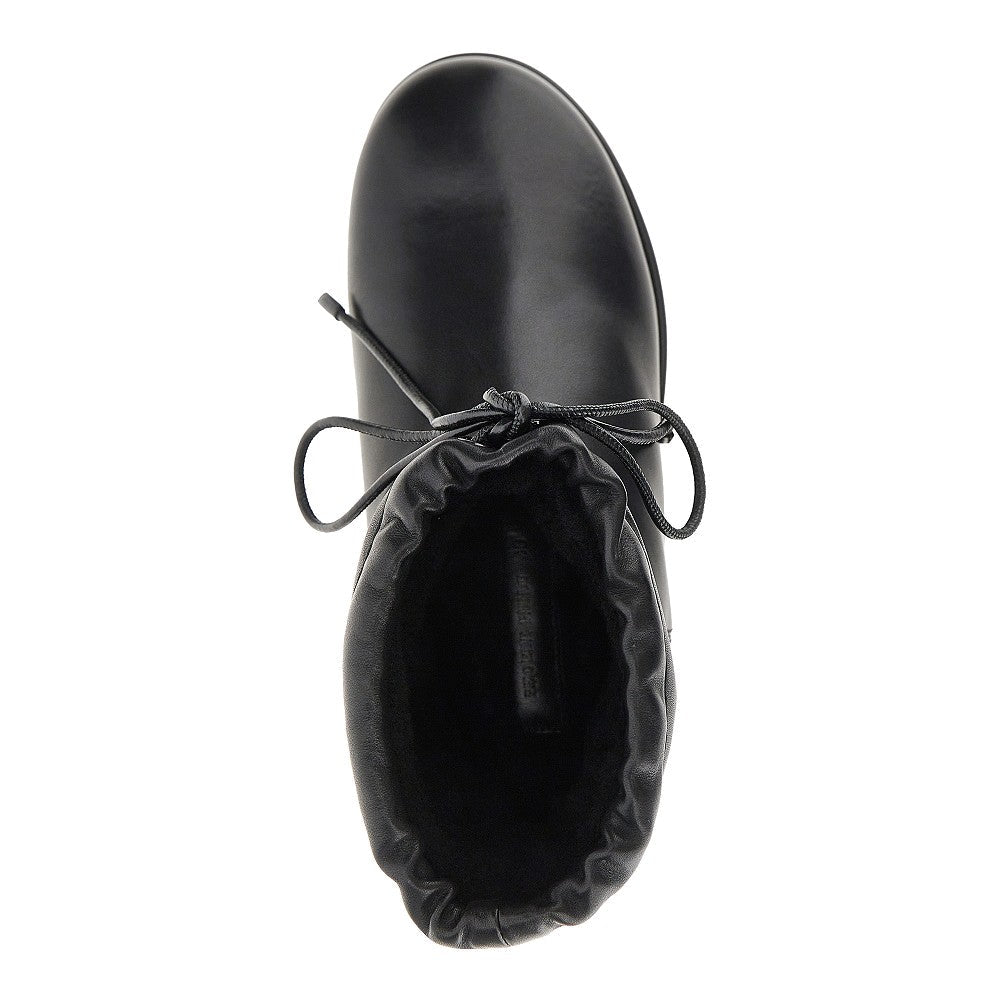 leather ankle-boots with drawstring