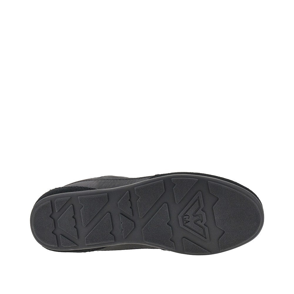satin and suede leather sneakers