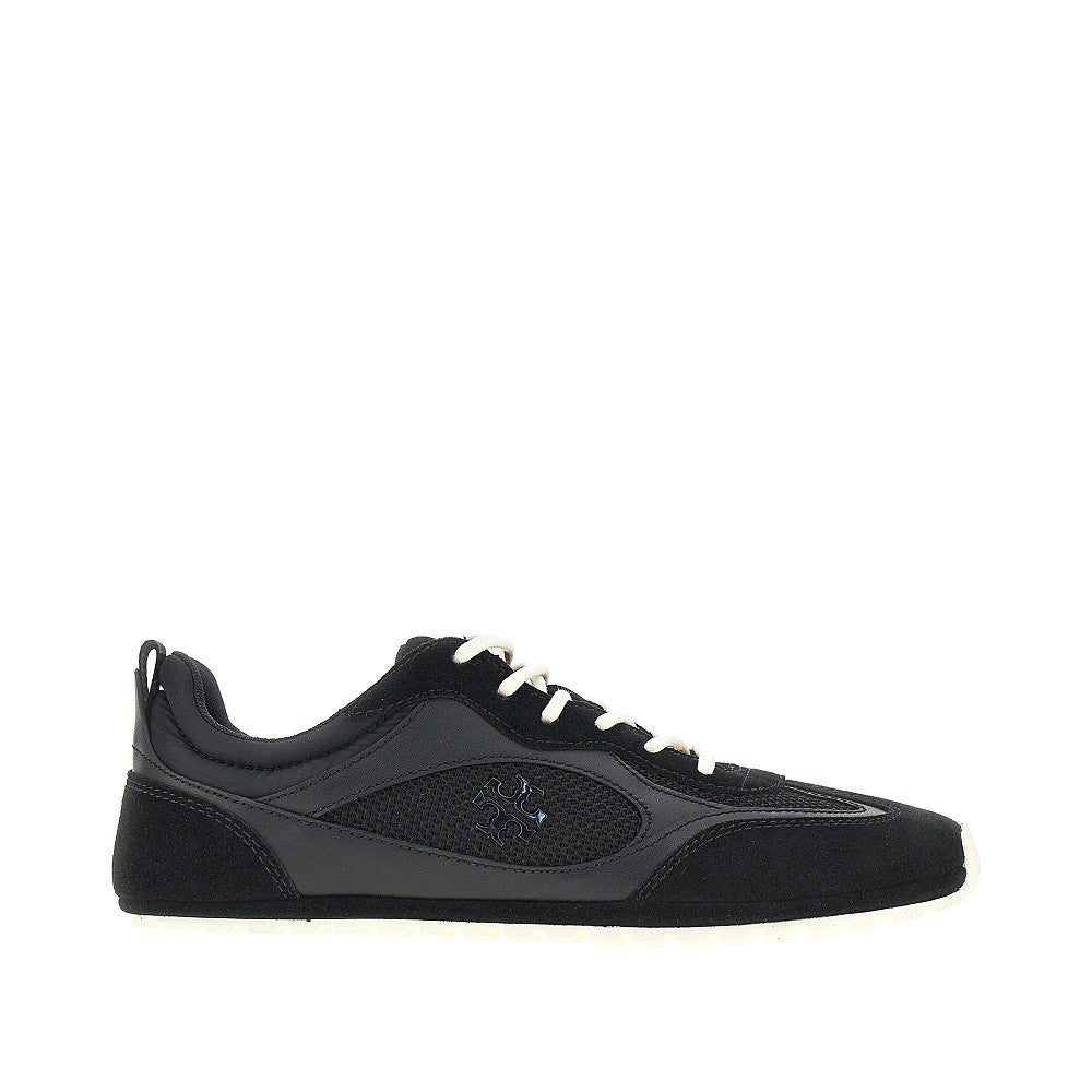 field mesh and leather sneakers