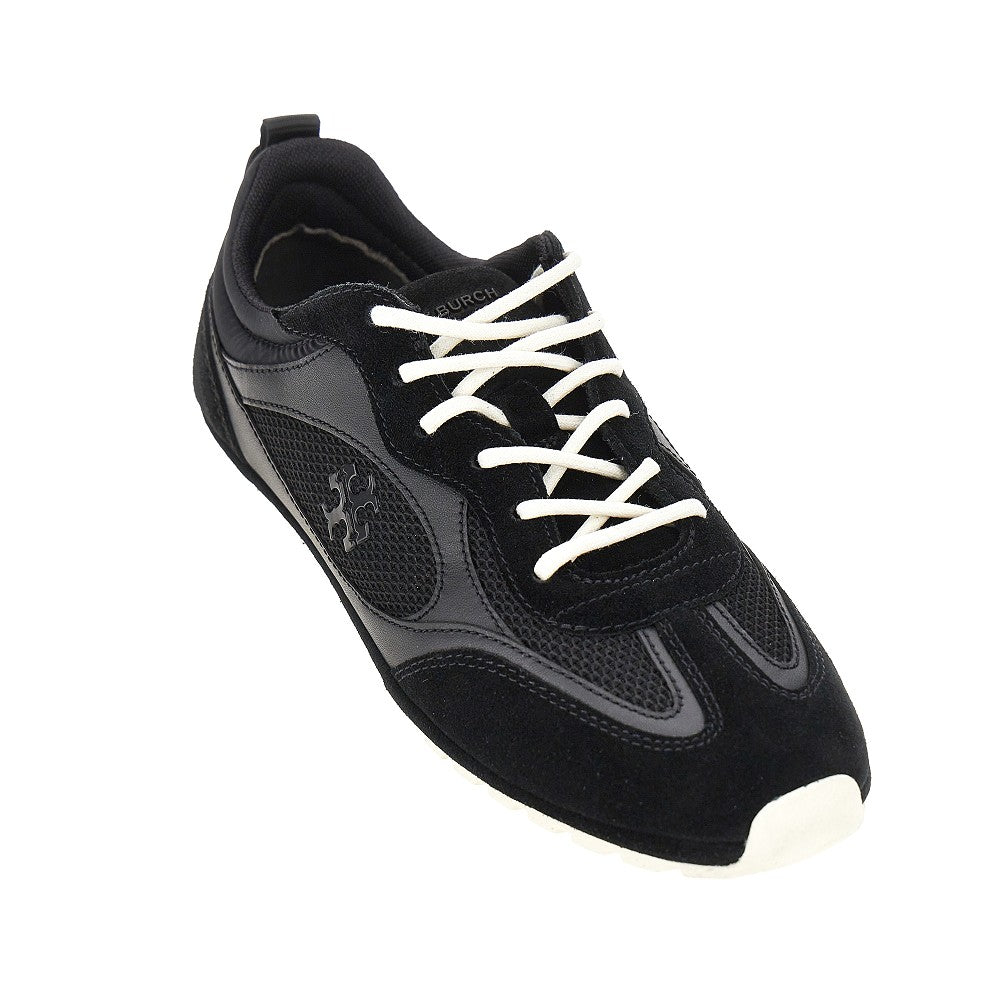 field mesh and leather sneakers