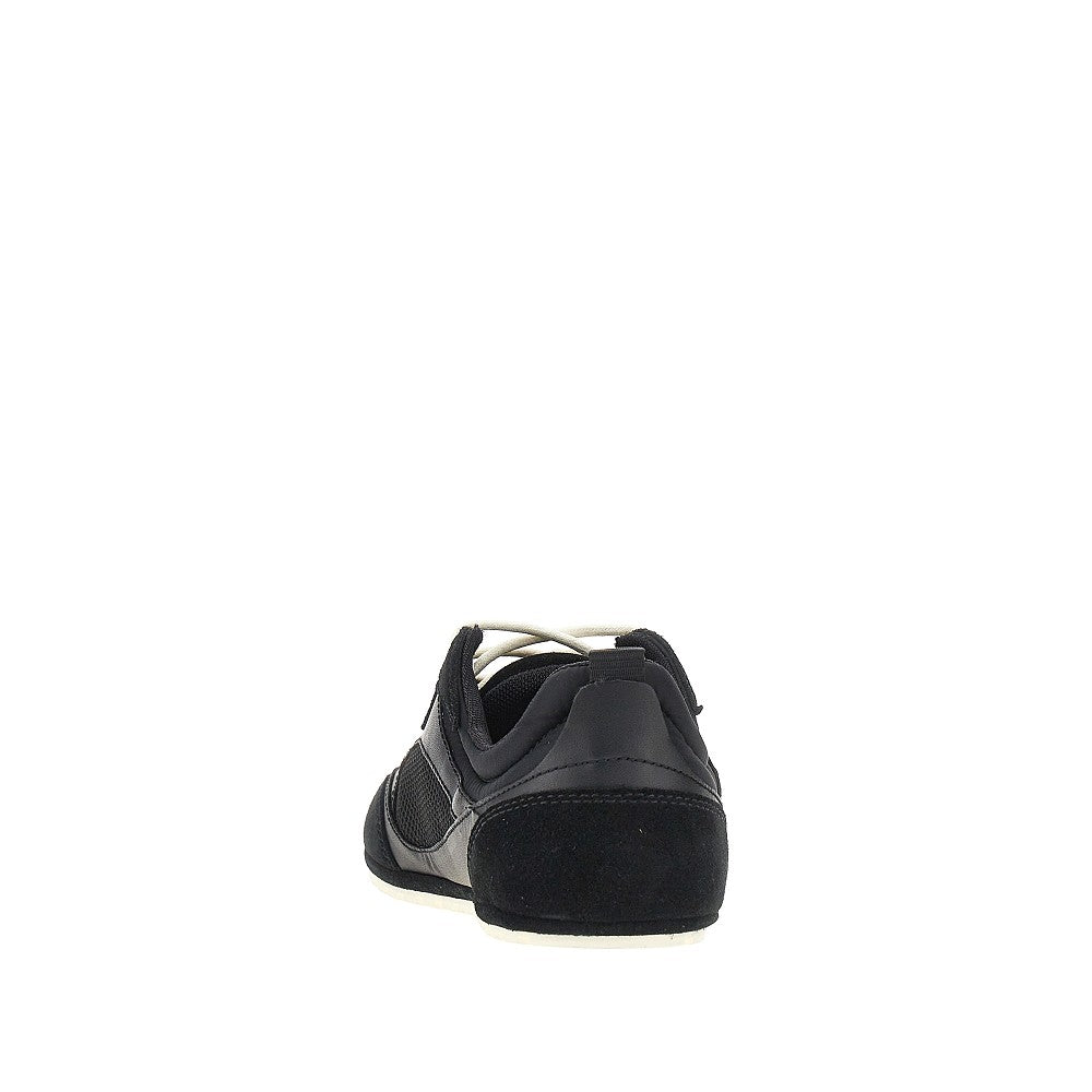 field mesh and leather sneakers