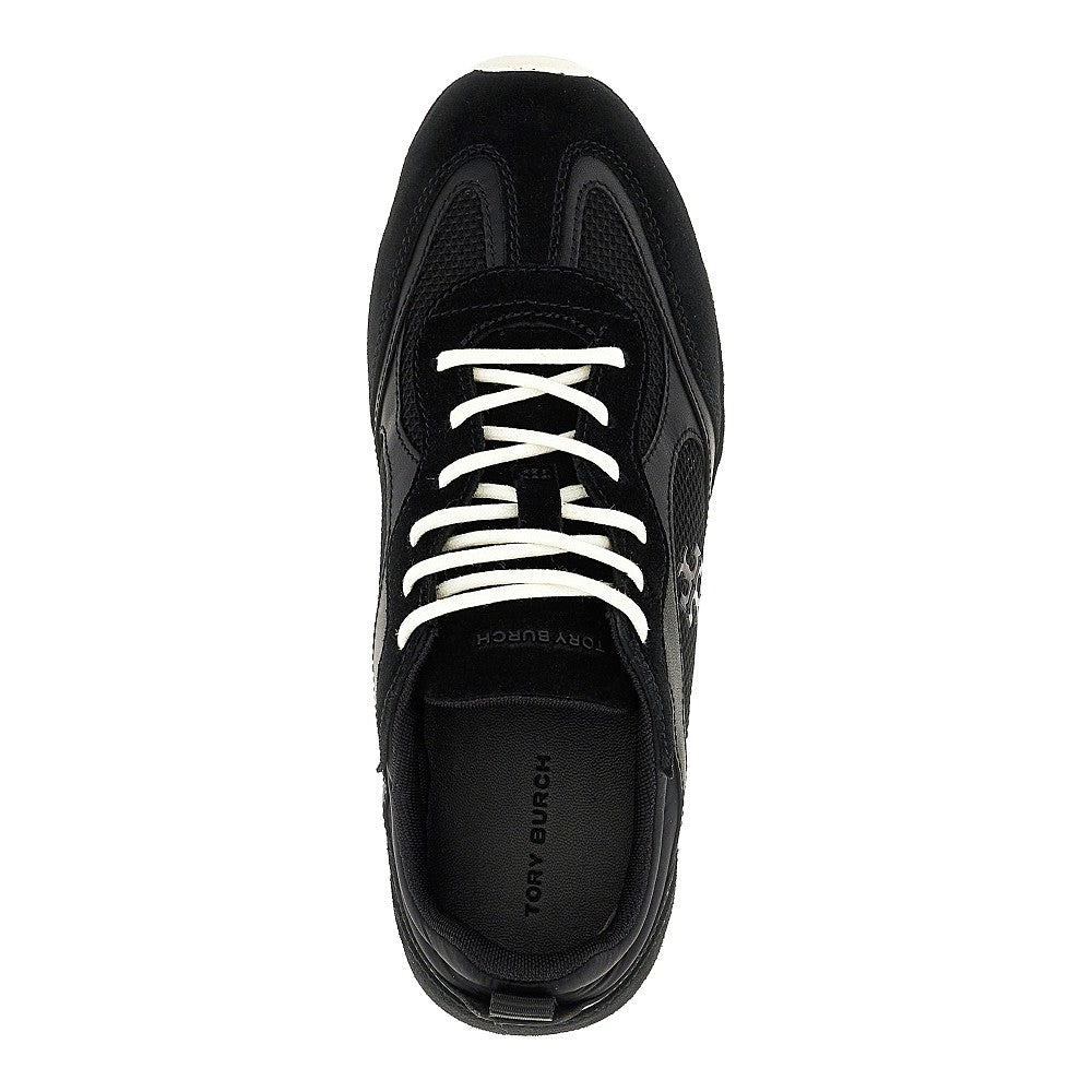field mesh and leather sneakers