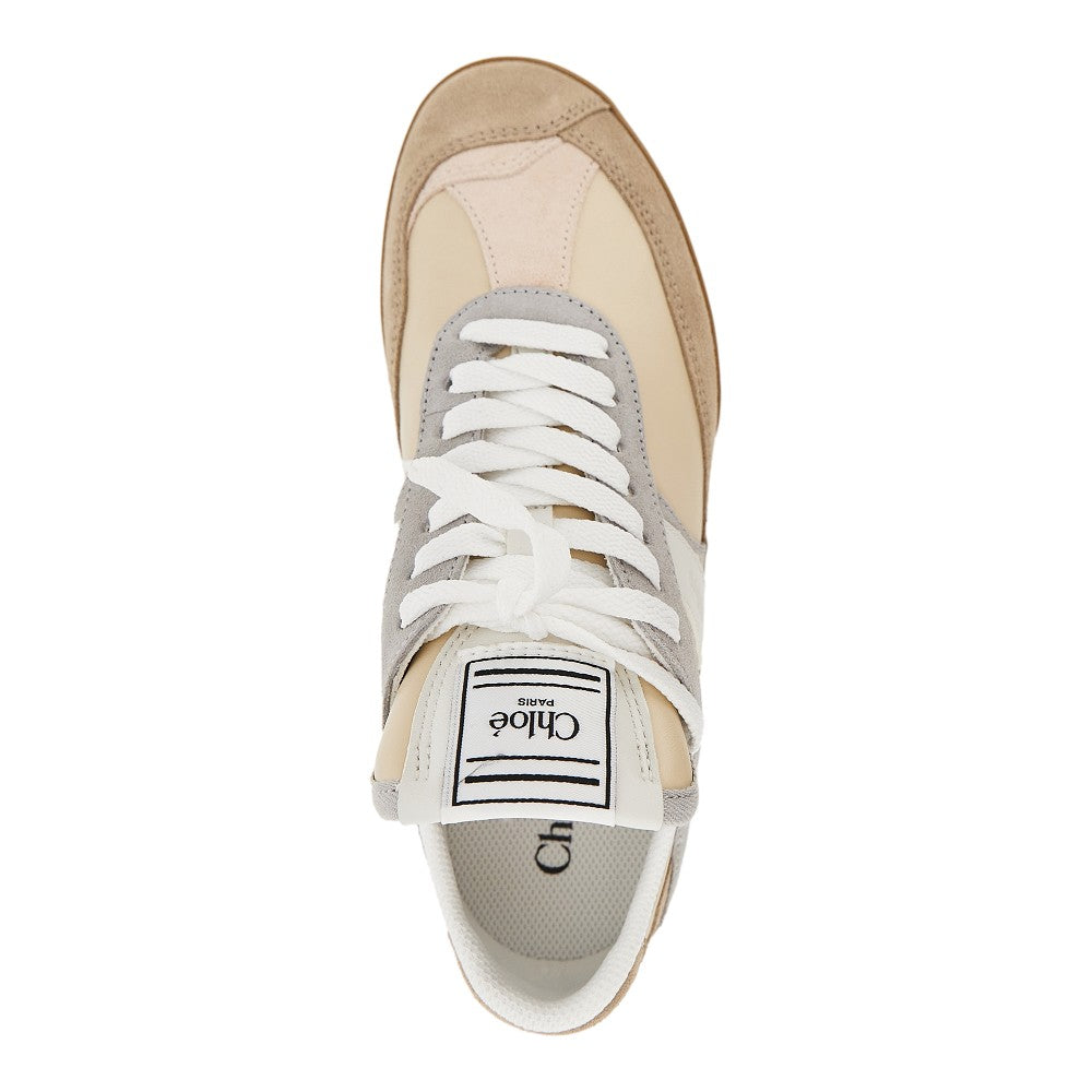 chloé kick leather sneakers