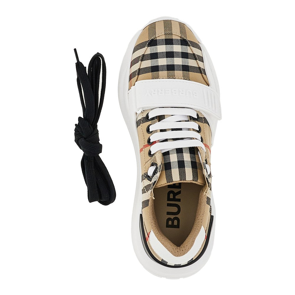 check cotton sneakers