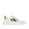 leather and check fabric terrace sneakers