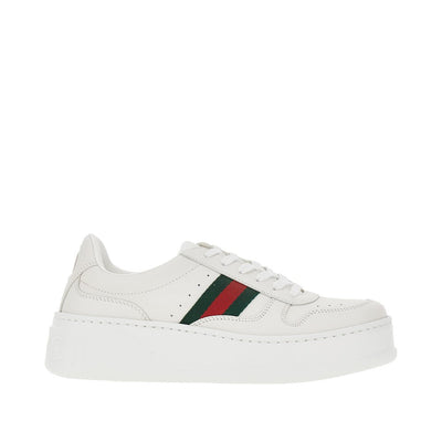 oversized sole leather sneakers