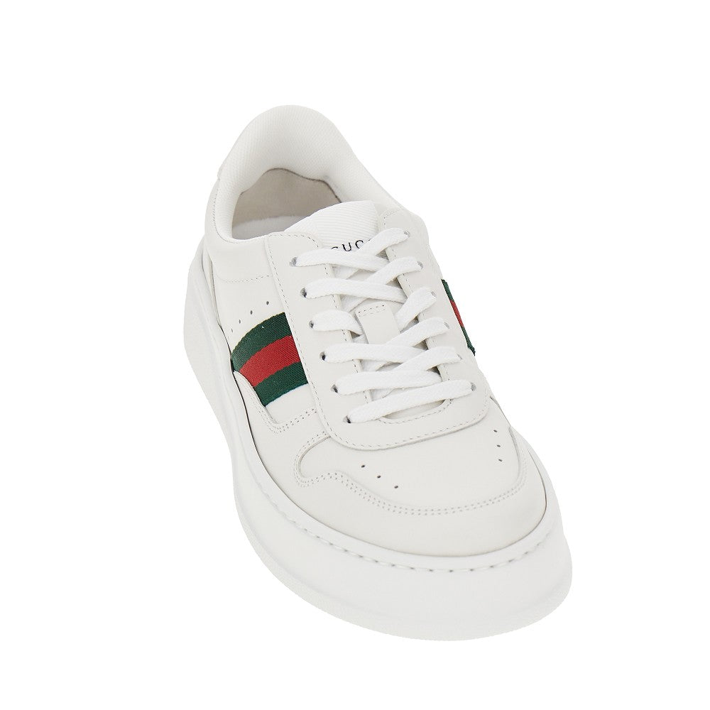 oversized sole leather sneakers
