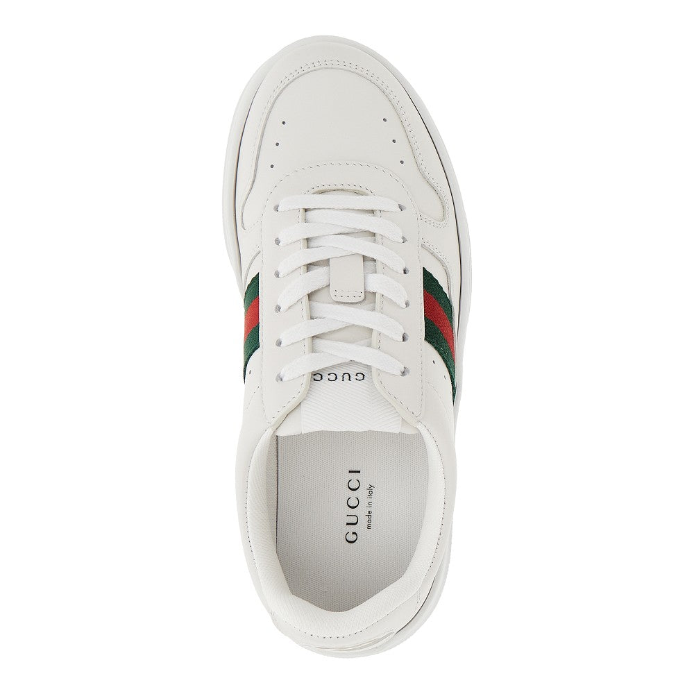 oversized sole leather sneakers