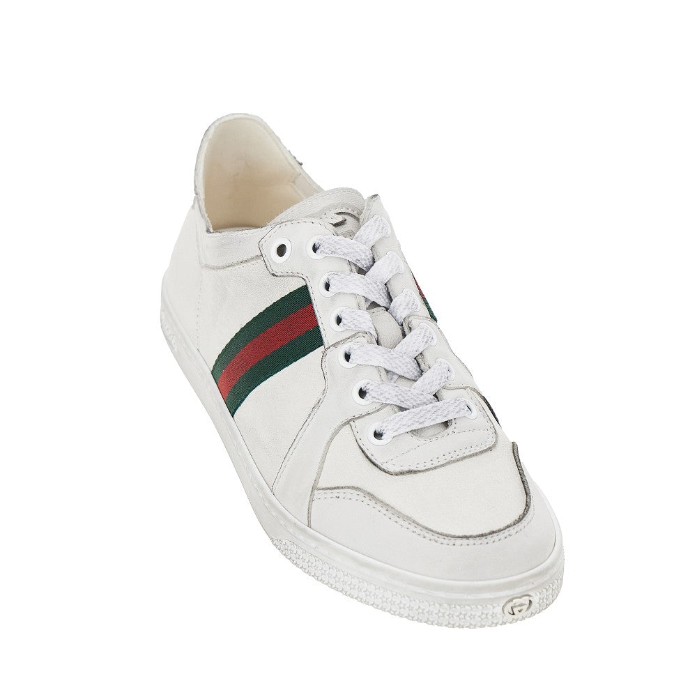 stretch leather sneakers