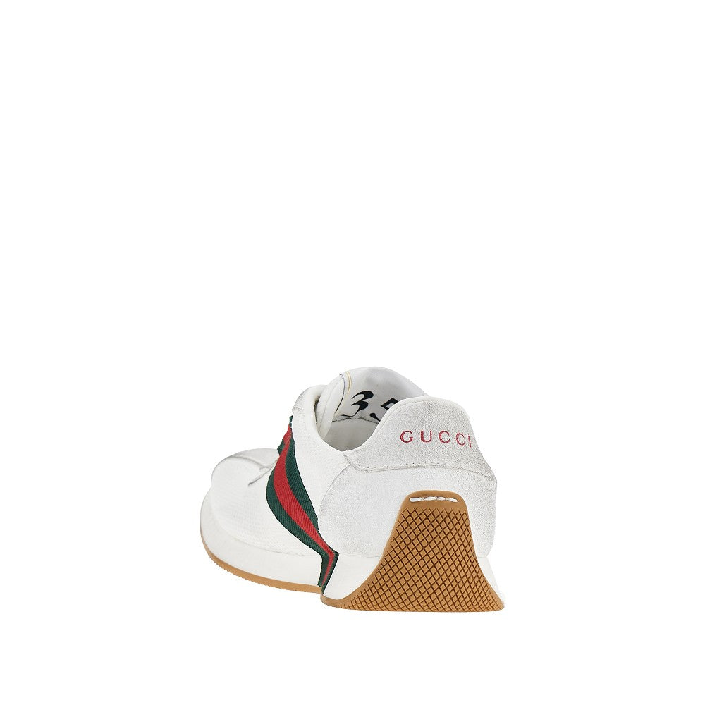 suede leather and mesh tempo sneakers