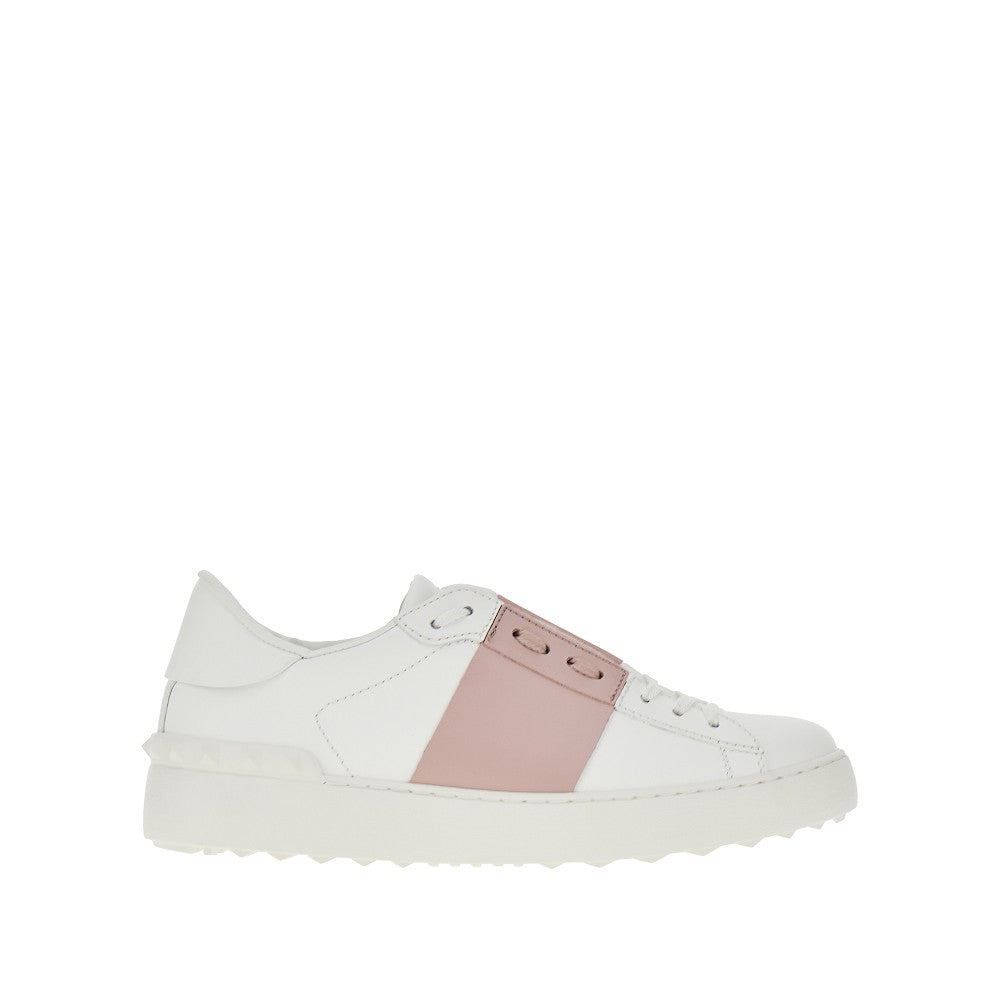open leather sneakers