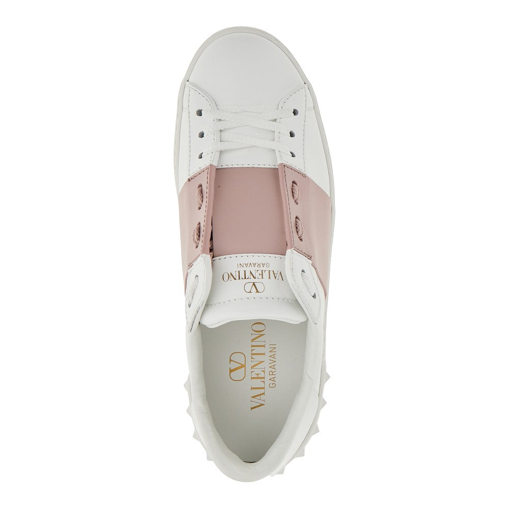 open leather sneakers