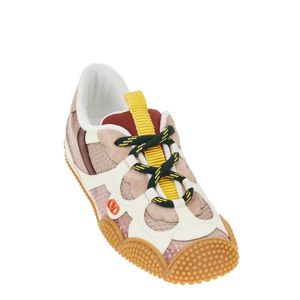 amphibia fabric and leather sneakers