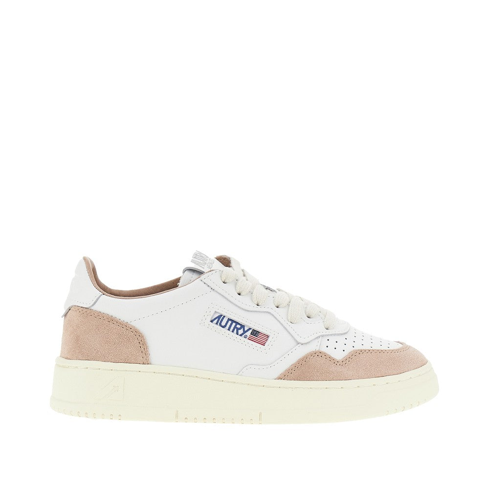suede and leather medalist low sneakers