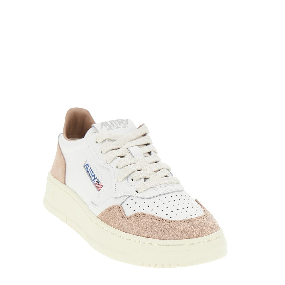 suede and leather medalist low sneakers