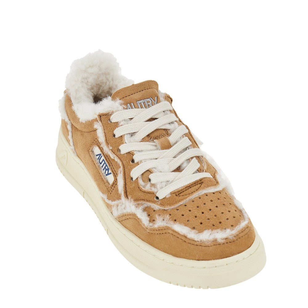 AUTRY 37 suede and shearling medalist low sneakers