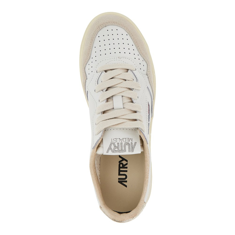 leather and suede medalist low sneakers