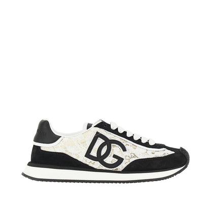DOLCE&amp;GABBANA 37+ lace and suede leather dg aria sneakers