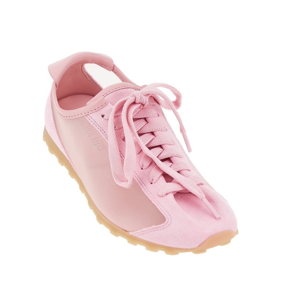 JACQUEMUS 36 nubuck leather and mesh tennis sneakers