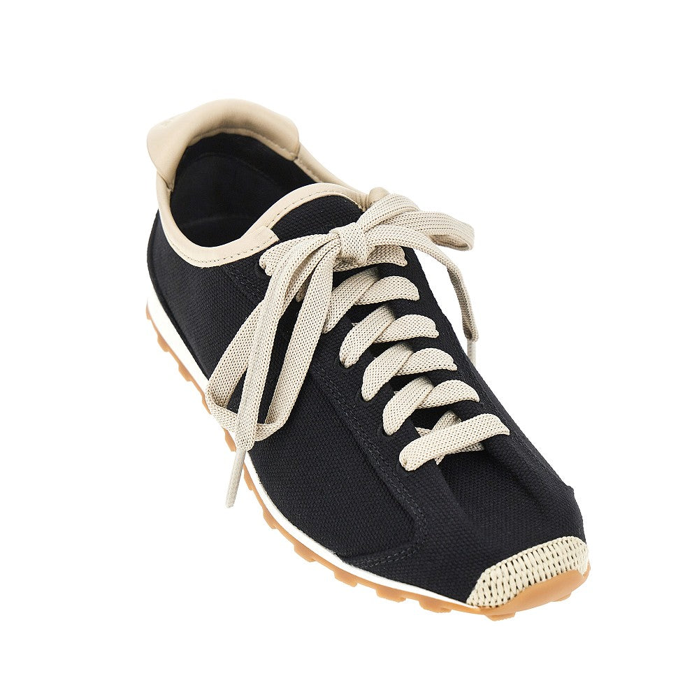 les tennis leather and canvas sneakers
