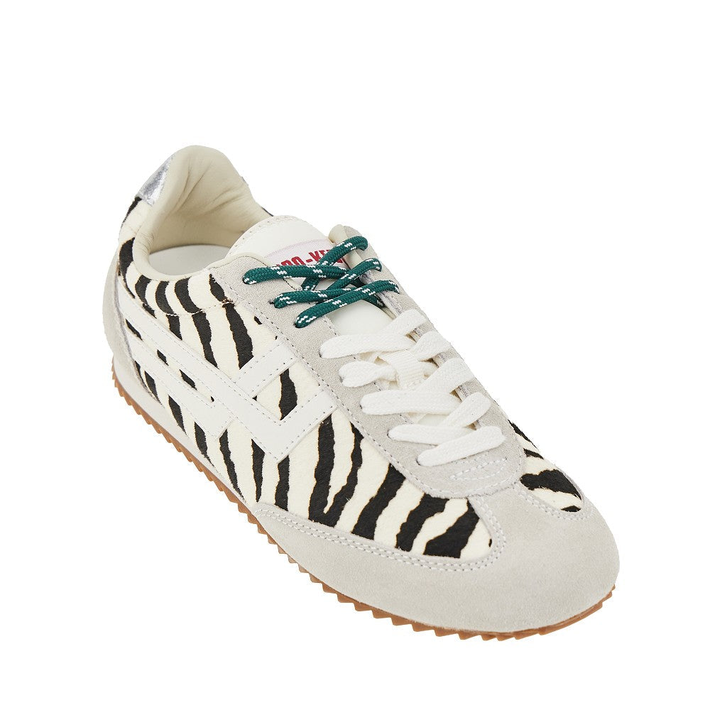 zebra-striped calf-hair racer 77 sneakers