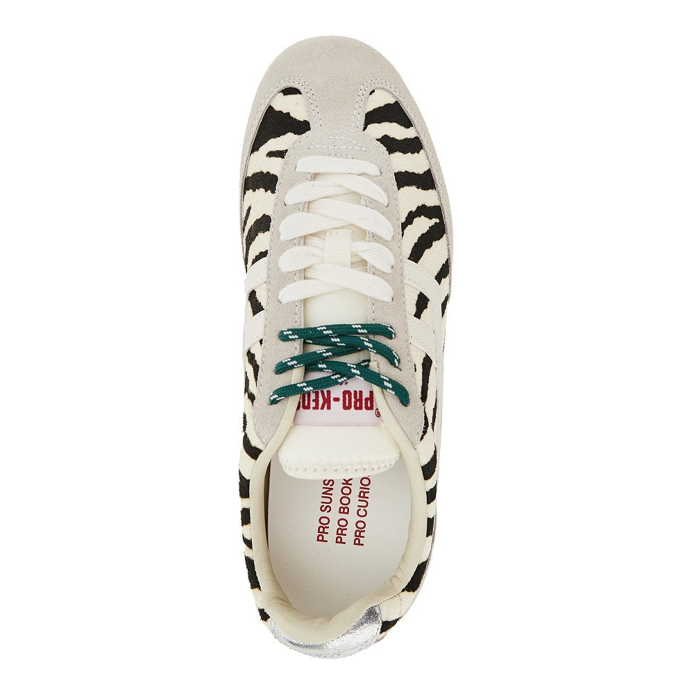 zebra-striped calf-hair racer 77 sneakers