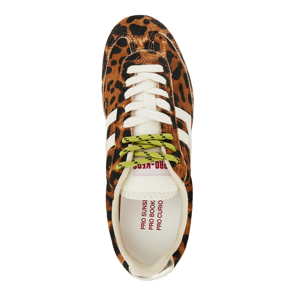 leo-print calf-hair racer 77 sneakers