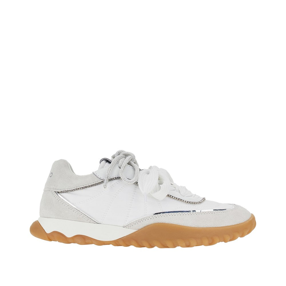 suede leather and nylon sneakers