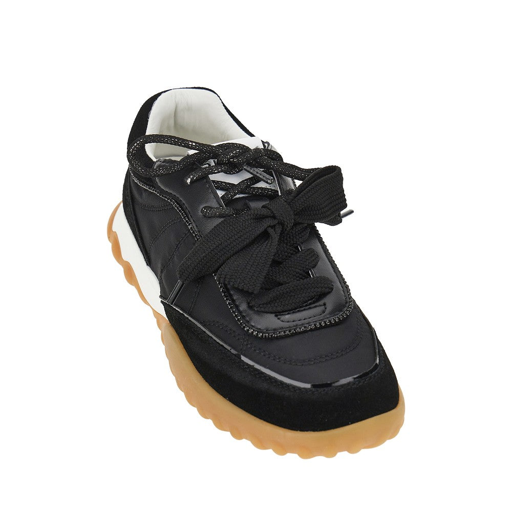 PINKO 36 suede leather and nylon sneakers