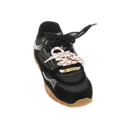 PINKO 36 suede leather and nylon sneakers