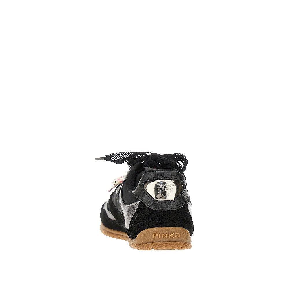PINKO 36 suede leather and nylon sneakers