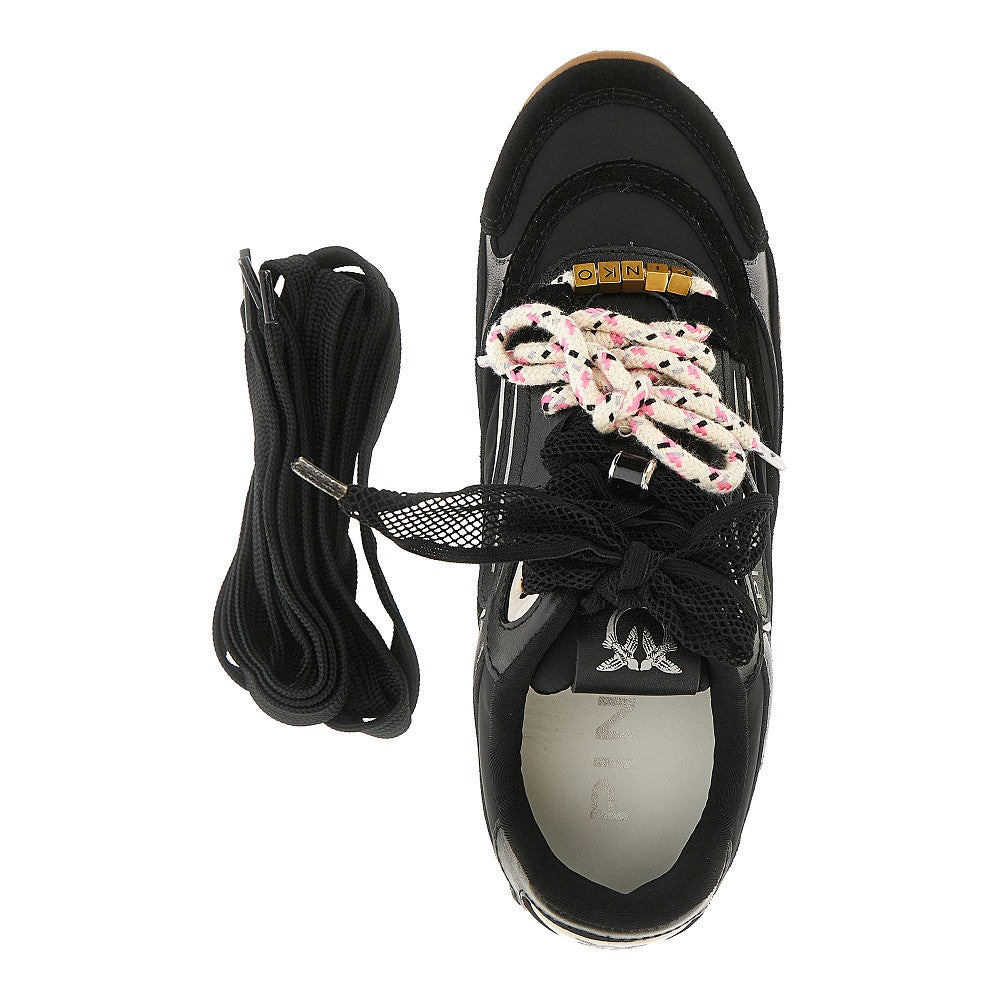 PINKO 36 suede leather and nylon sneakers