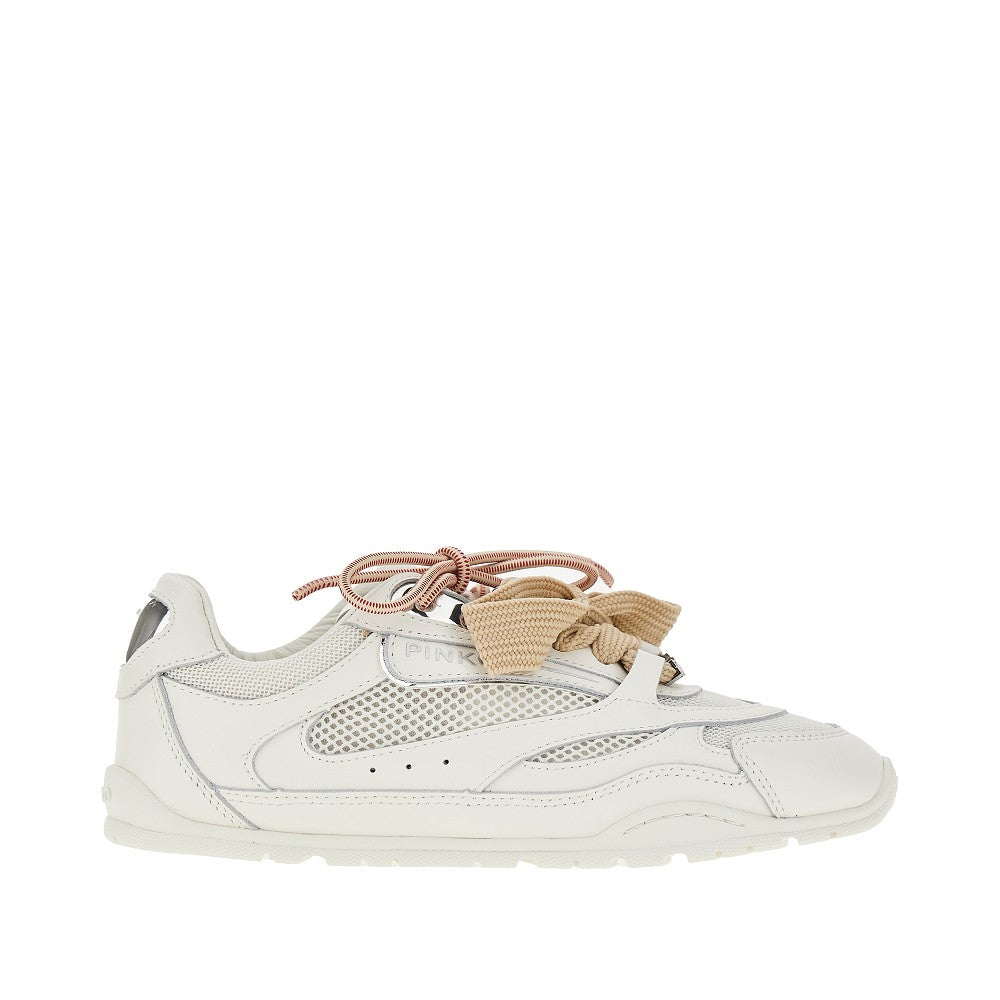 leather and mesh sneakers