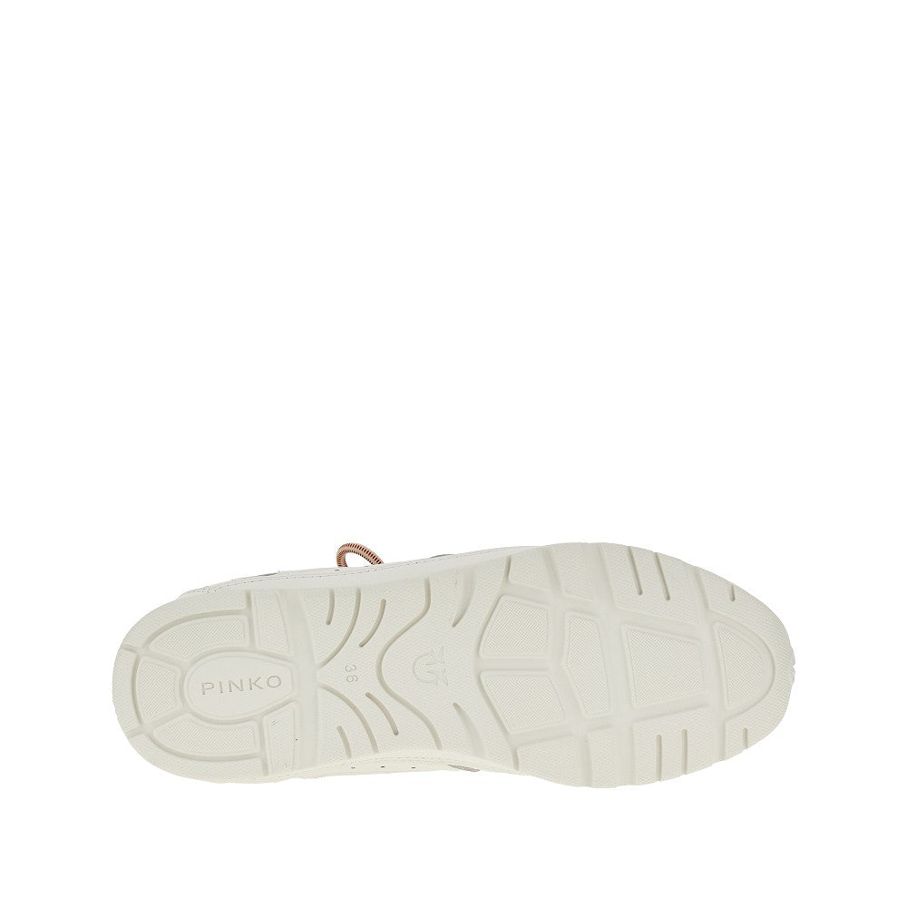 PINKO 36 leather and mesh sneakers