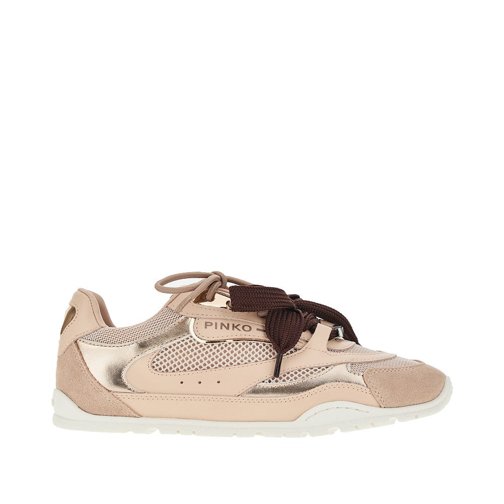 leather and mesh sneakers
