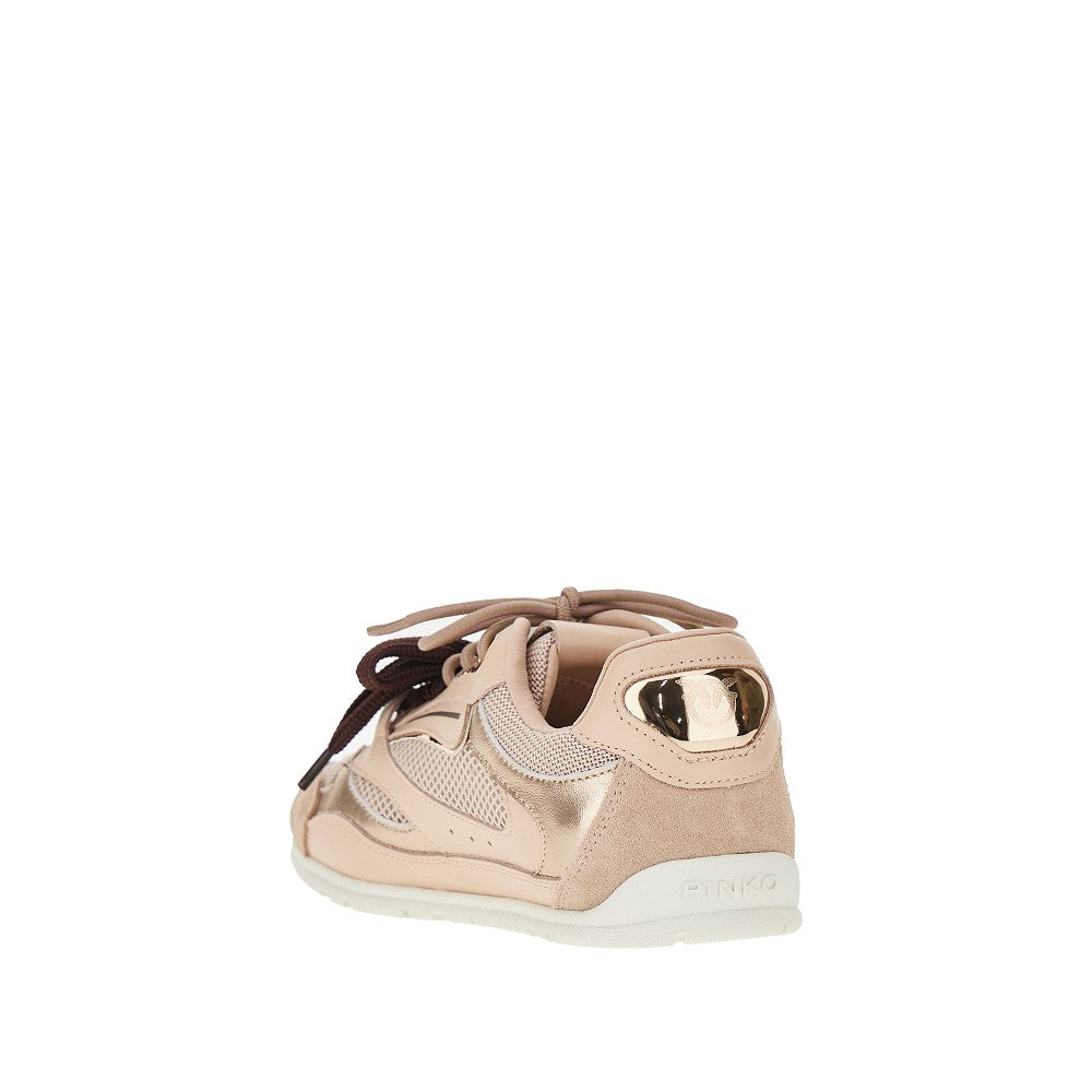 leather and mesh sneakers
