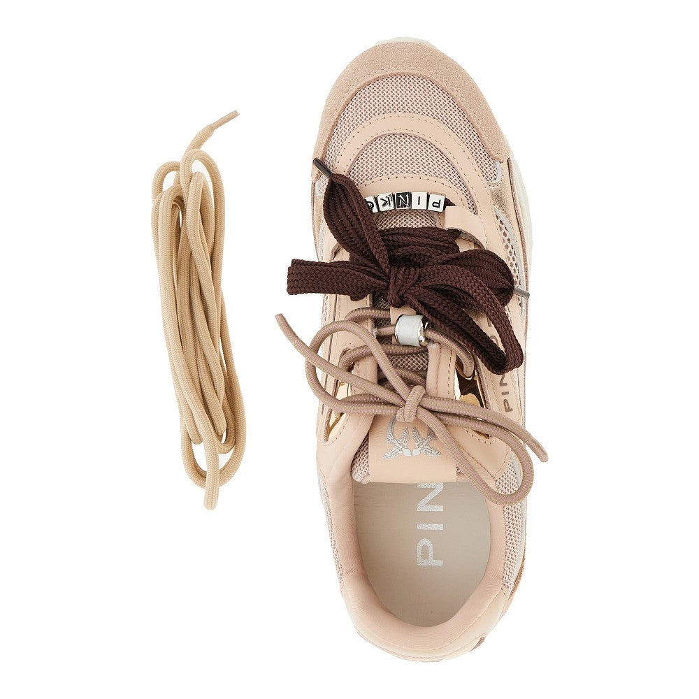 leather and mesh sneakers