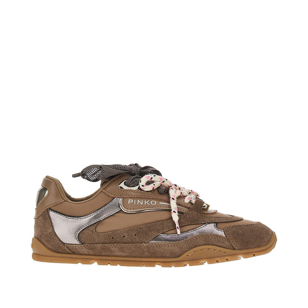 PINKO 36 suede leather and nylon sneakers
