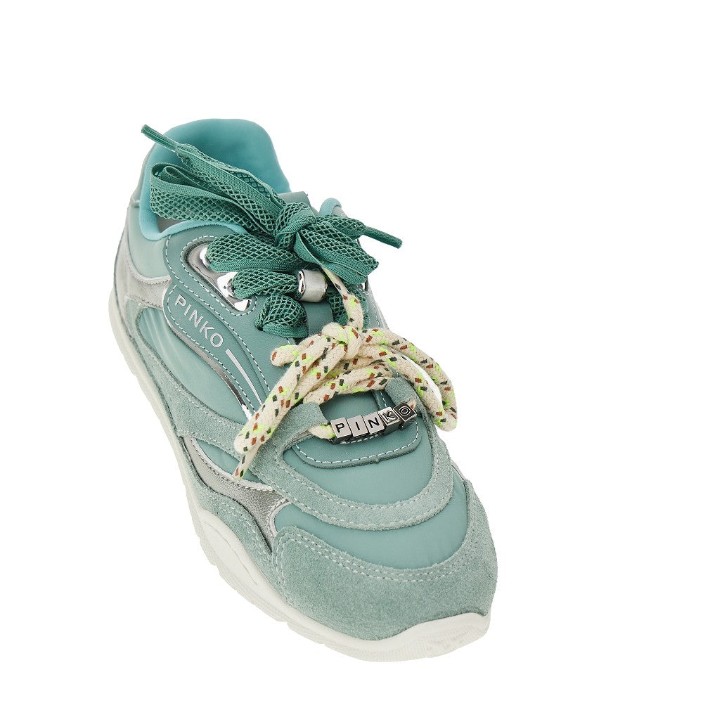 PINKO 36 suede leather and nylon sneakers