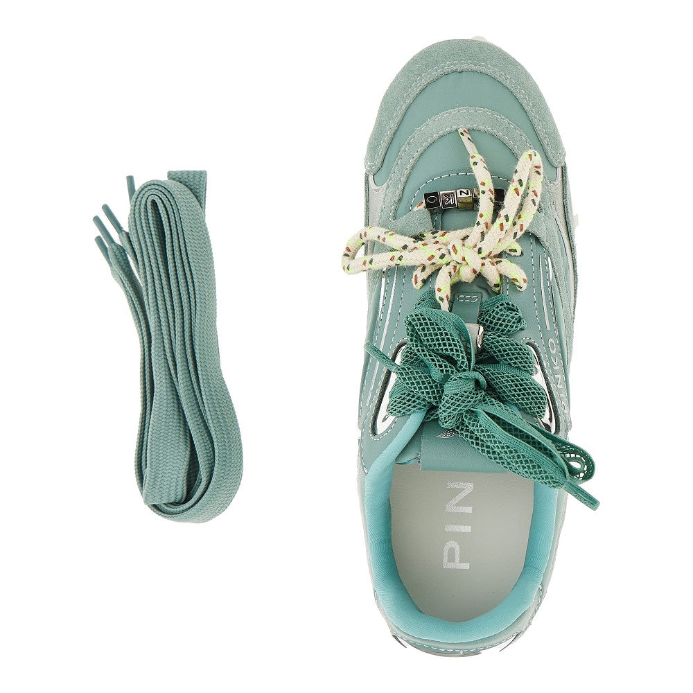 PINKO 36 suede leather and nylon sneakers