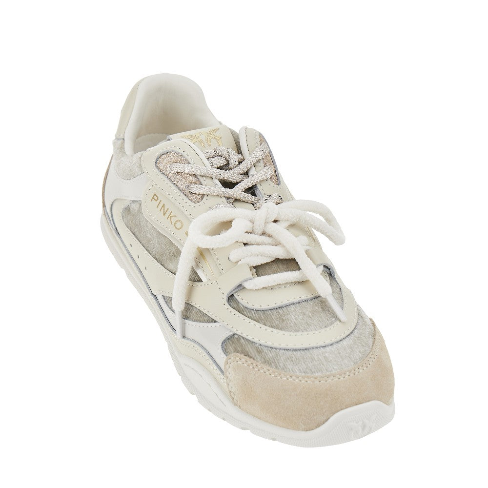PINKO 36 suede leather and velvet sneakers