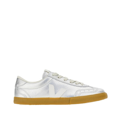 metallic leather volley sneakers