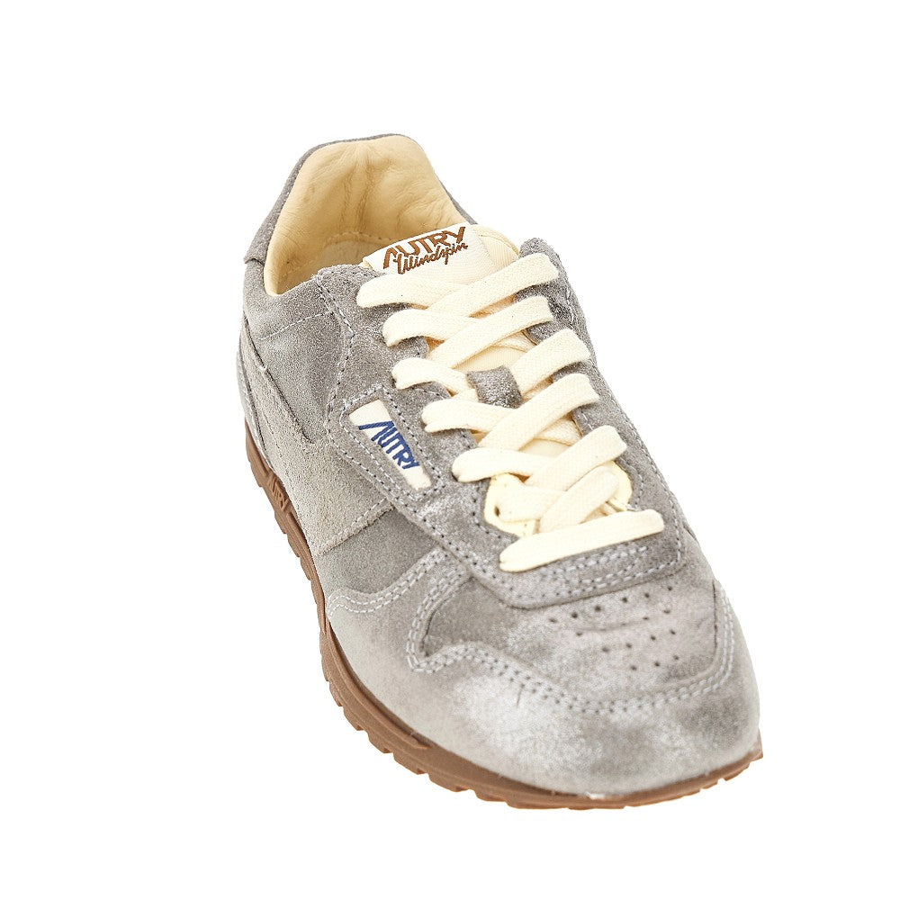 windspin laminated leather sneakers