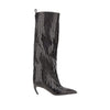 croco-embossed leather lea boots