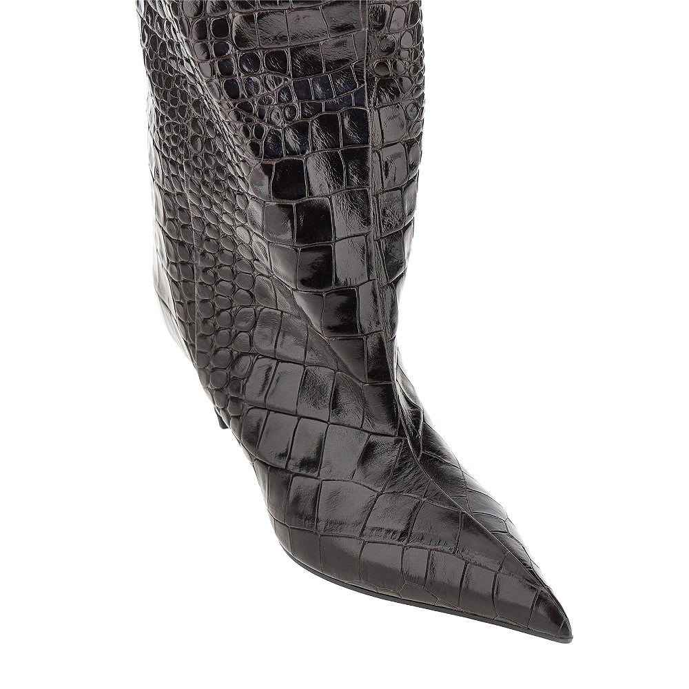 THE ATTICO 37 croco-embossed leather lea boots