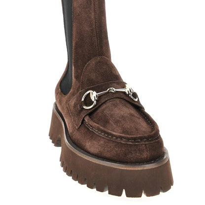 GUCCI 40 suede leather ankle boots with horsebit