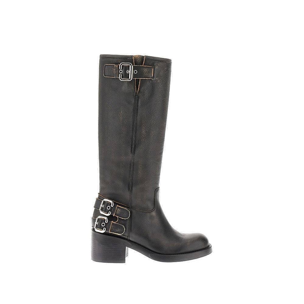 dakota grained leather boots
