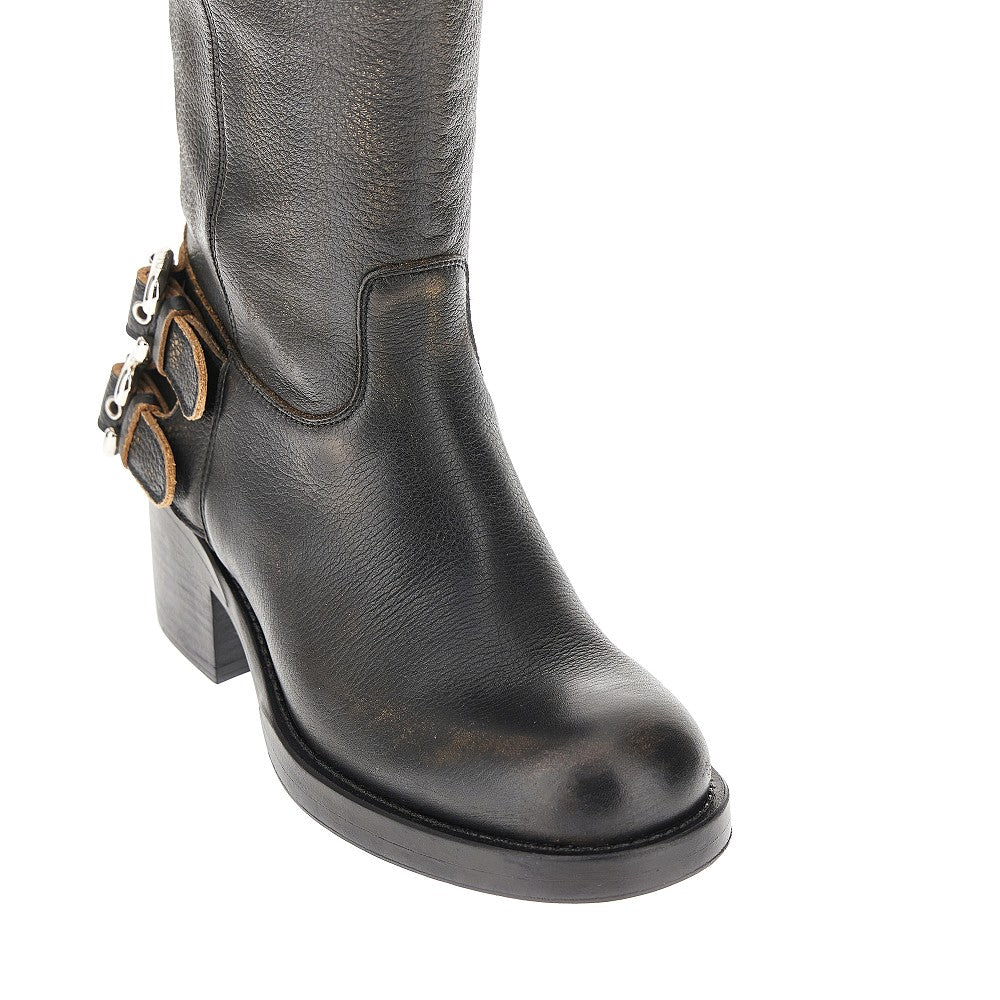 dakota grained leather boots