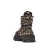 leopard-printed denim boots
