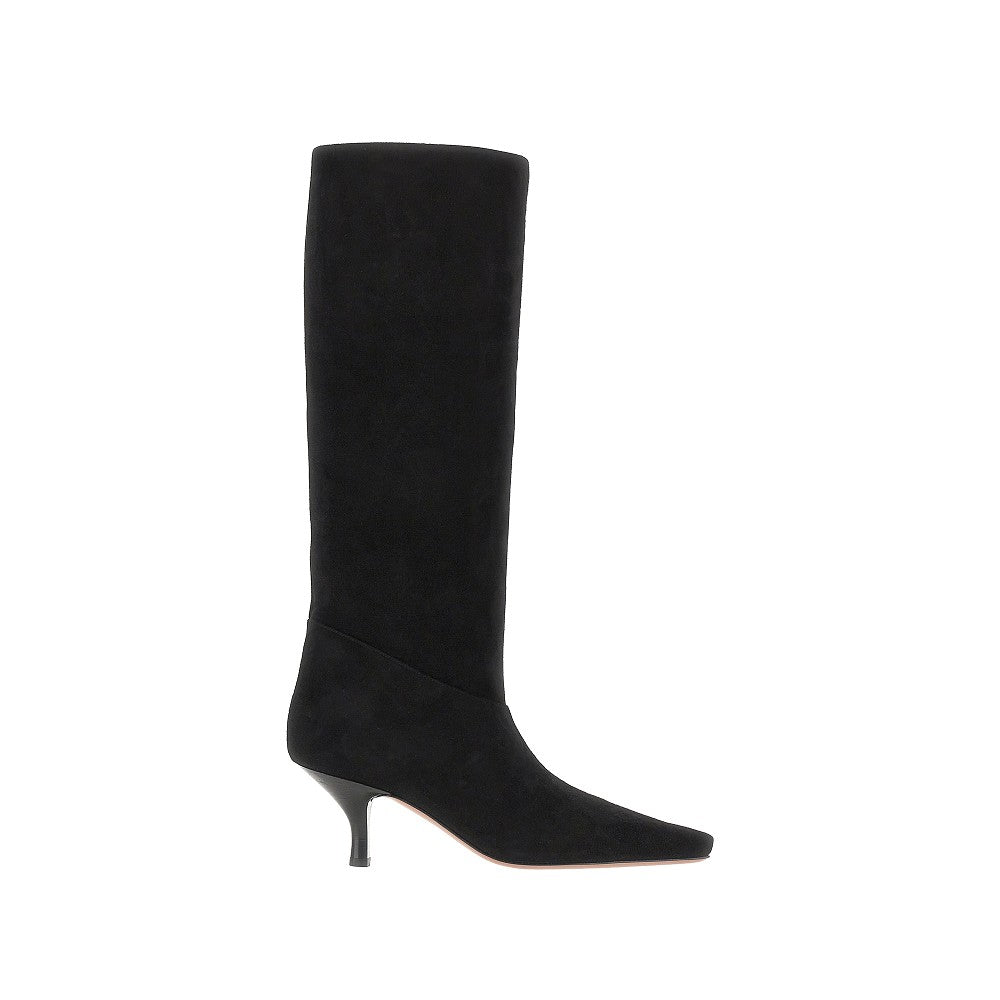rose suede leather boots